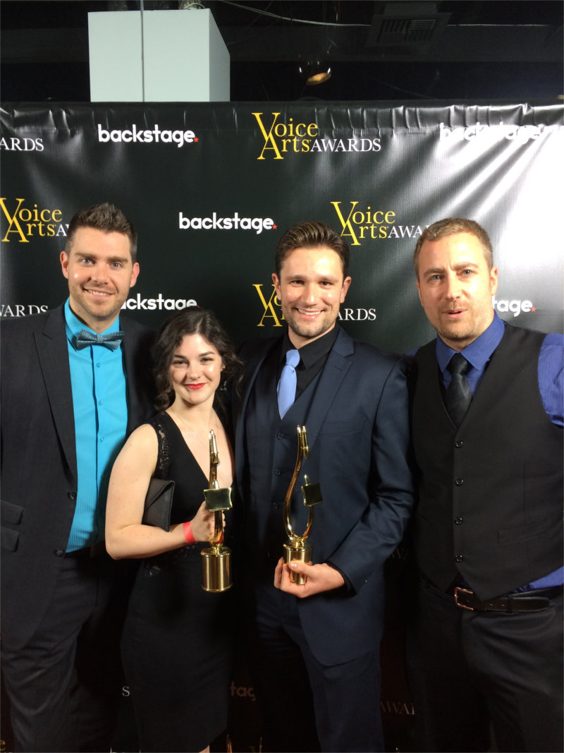 At the 2015 Voice Arts Awards with the producers from Podium Publishing